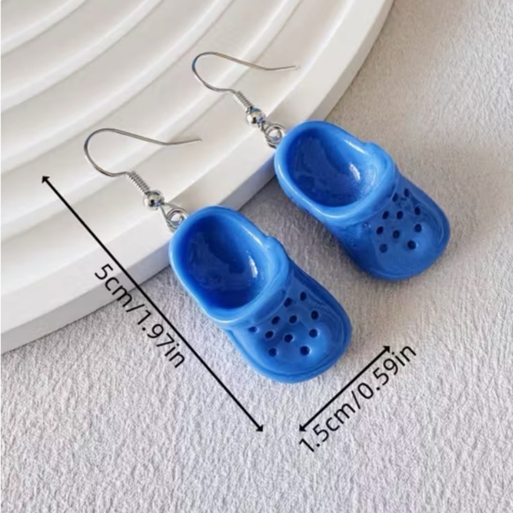 Blue Clog Earrings - Picture 3 of 3
